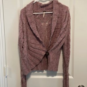 Free People mauve ballet wrap cardigan L Large